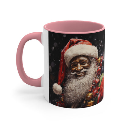 Black Santa Claus Accent Coffee Mug, 11oz