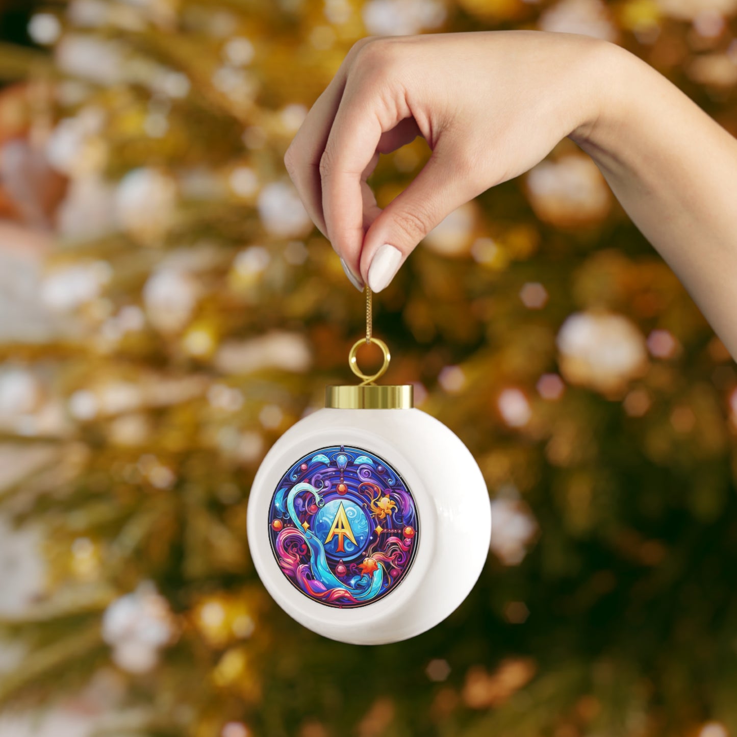 Aquarius Horoscope Christmas Ball Ornament