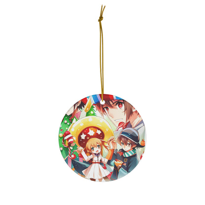 Anime Collage Ceramic Christmas Ornament