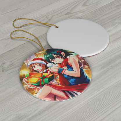 Anime Besties Ceramic Christmas Ornament