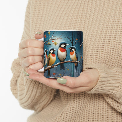 Four Calling/Collie Birds Ceramic Mug 11oz