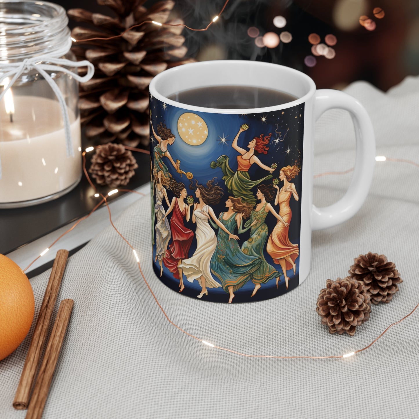 Nine Ladies Dancing Ceramic Mug 11oz