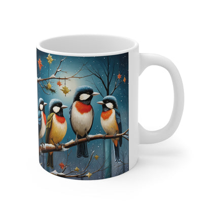 Four Calling/Collie Birds Ceramic Mug 11oz