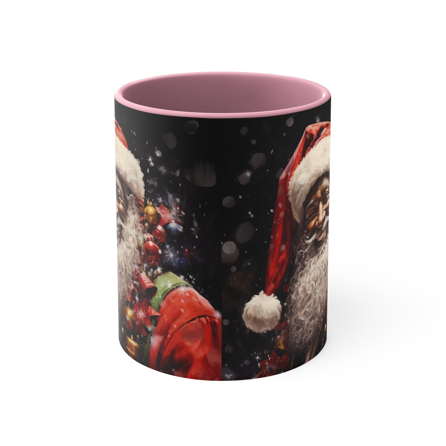 Black Santa Claus Accent Coffee Mug, 11oz