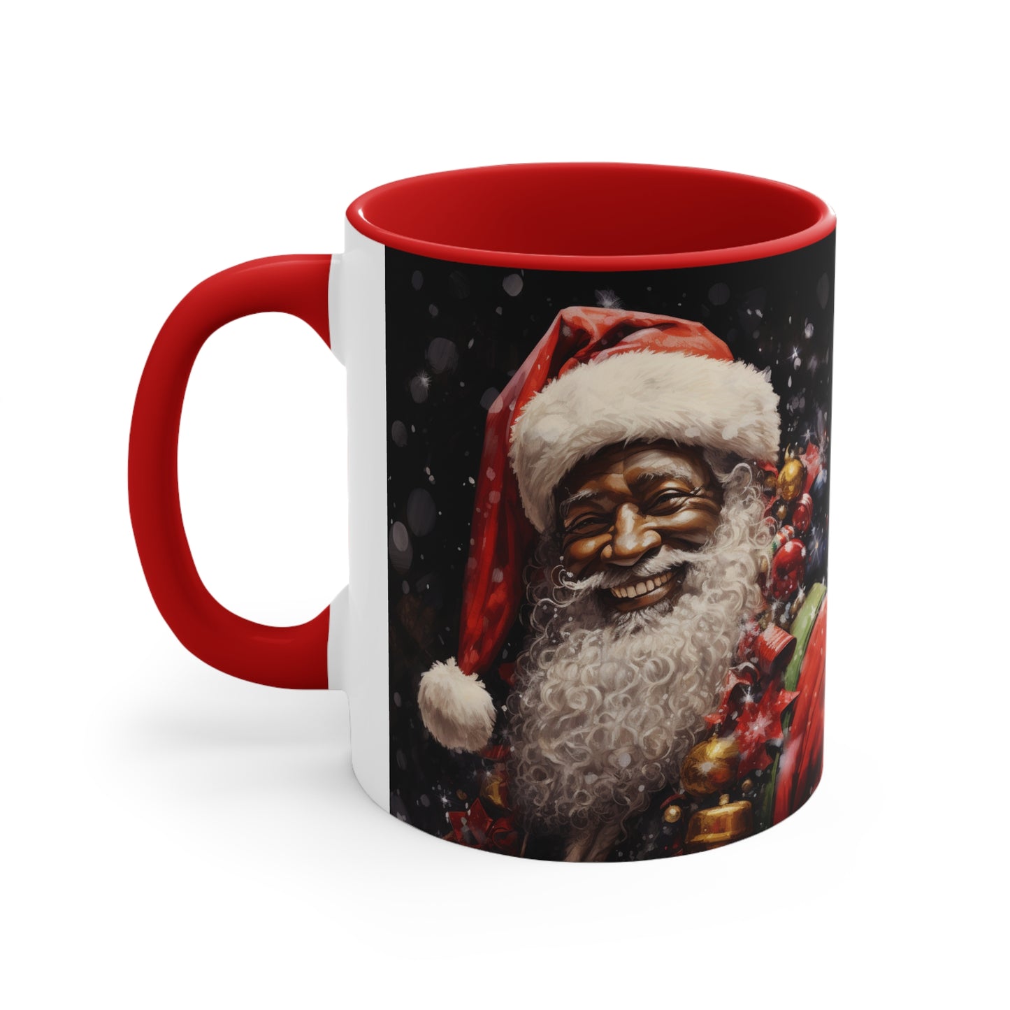 Black Santa Claus Accent Coffee Mug, 11oz