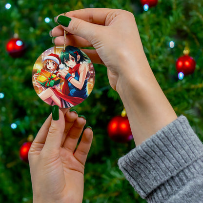 Anime Besties Ceramic Christmas Ornament