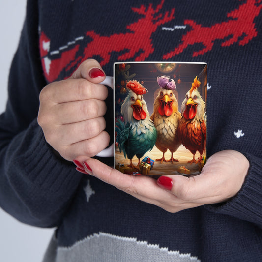 Three French Hens Ceramic Mug 11oz