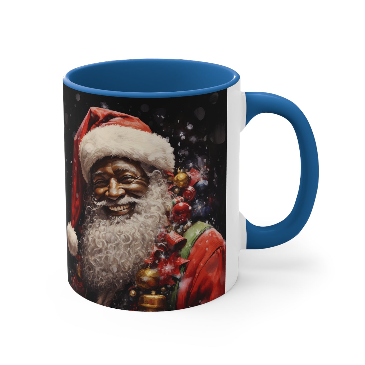 Black Santa Claus Accent Coffee Mug, 11oz