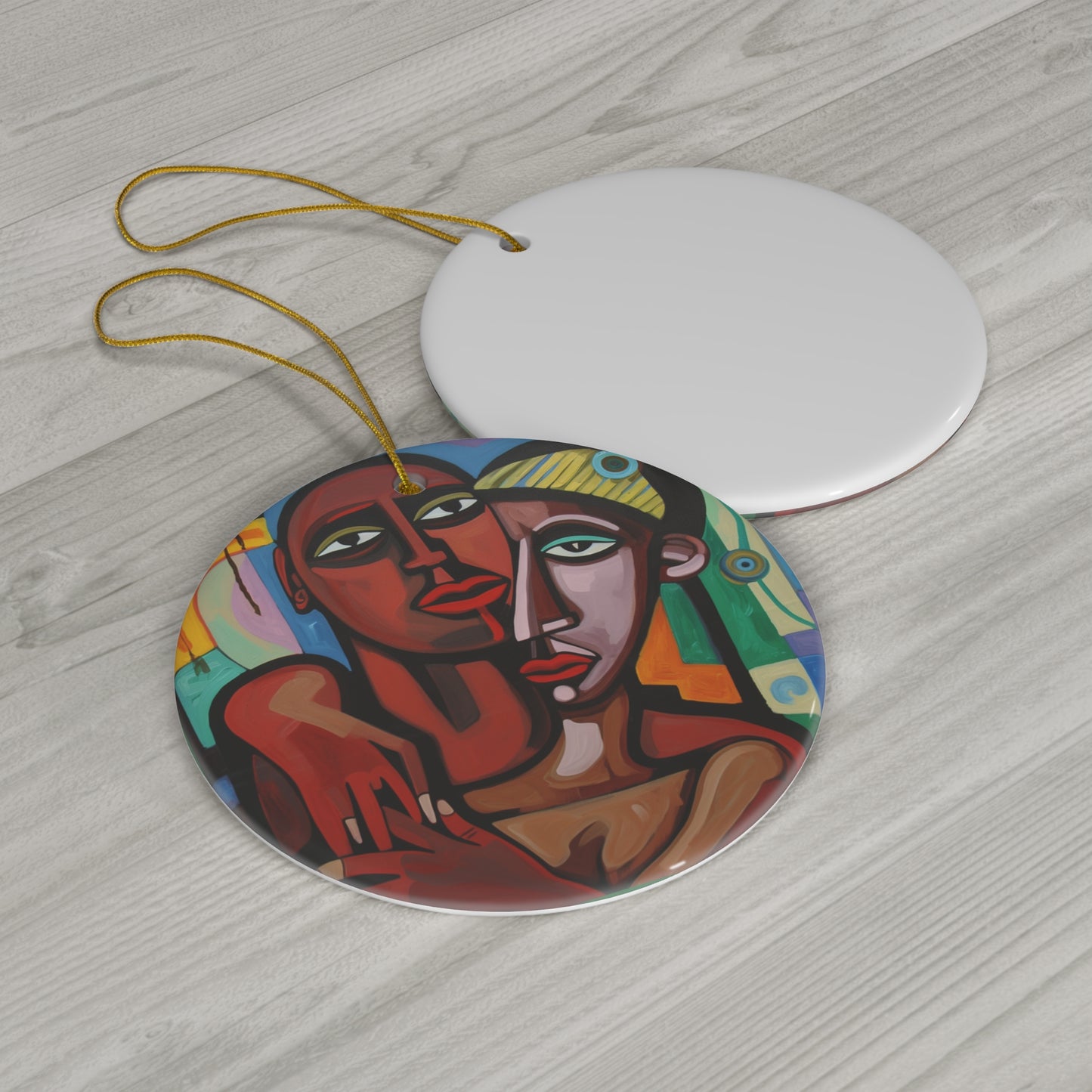 Loving Couple Ceramic Christmas Ornament