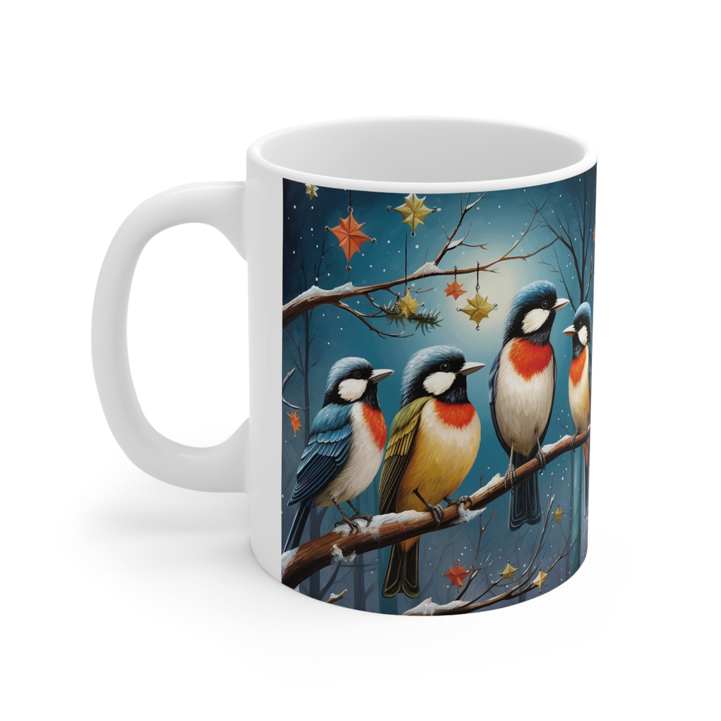 Four Calling/Collie Birds Ceramic Mug 11oz