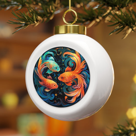 Pisces Horoscope Christmas Ball Ornament