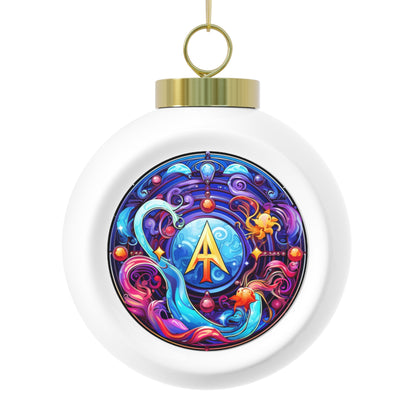 Aquarius Horoscope Christmas Ball Ornament