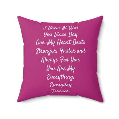 Valentine's Day Heart Faux Suede Square Pillow