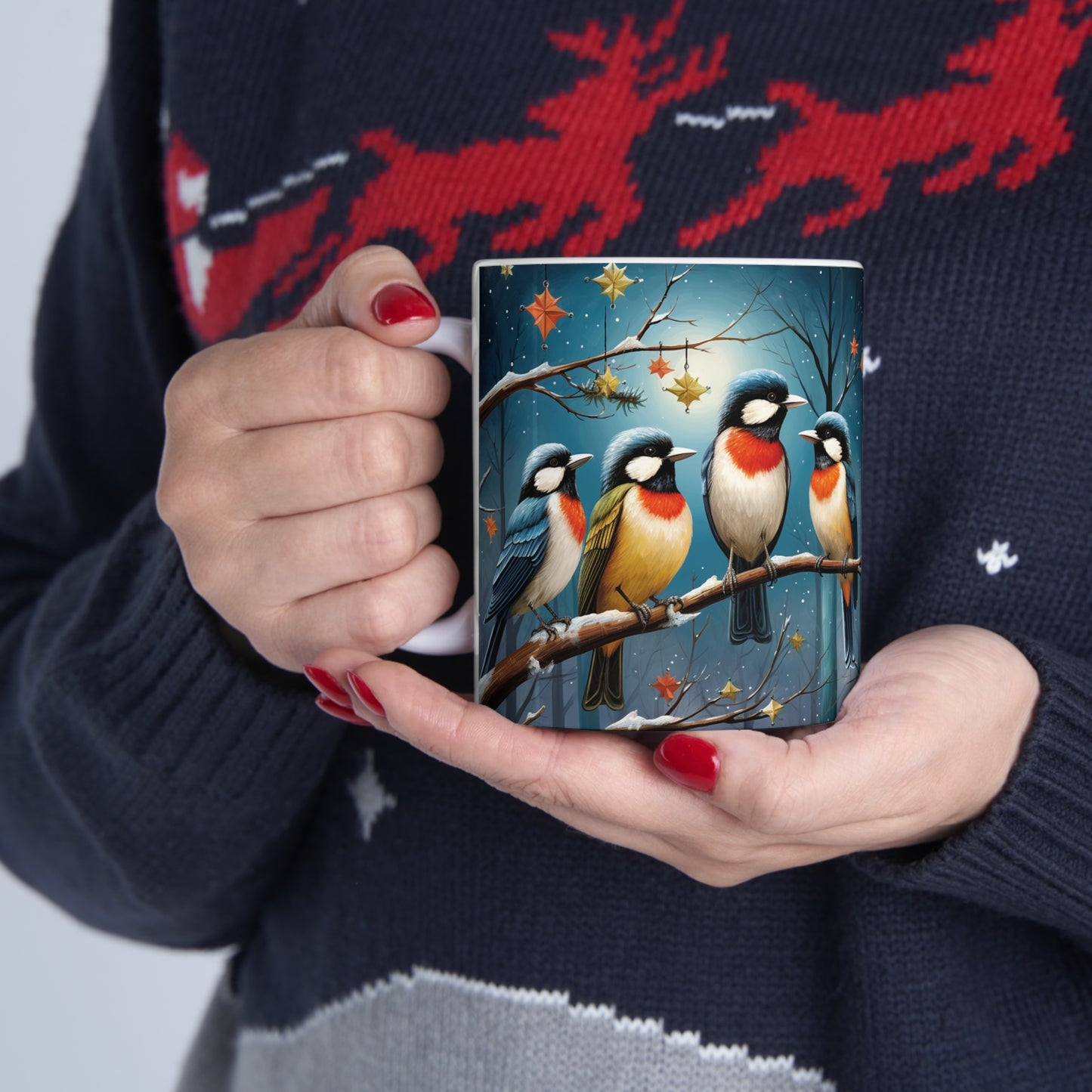 Four Calling/Collie Birds Ceramic Mug 11oz