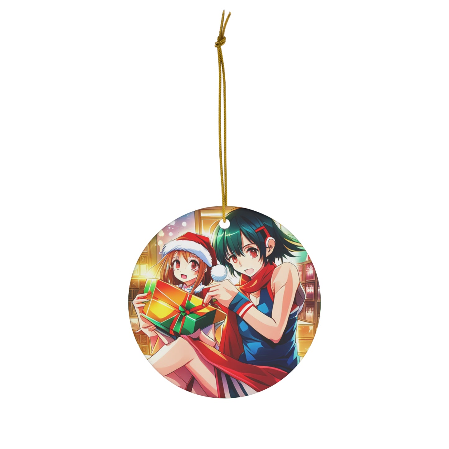 Anime Besties Ceramic Christmas Ornament