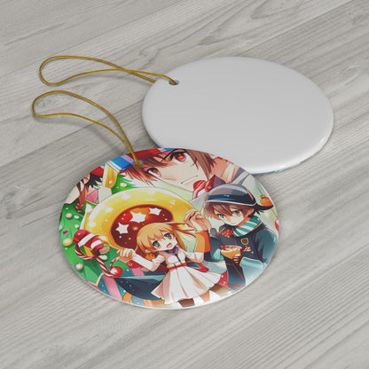 Anime Collage Ceramic Christmas Ornament