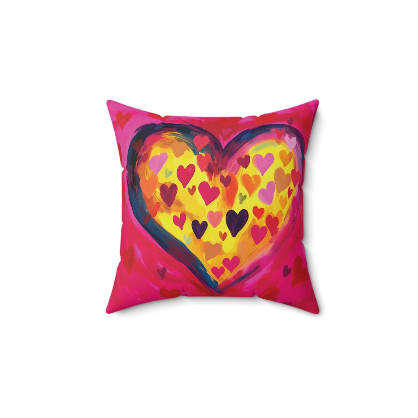 Valentine's Day Heart Faux Suede Square Pillow