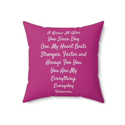 Valentine's Day Heart Faux Suede Square Pillow