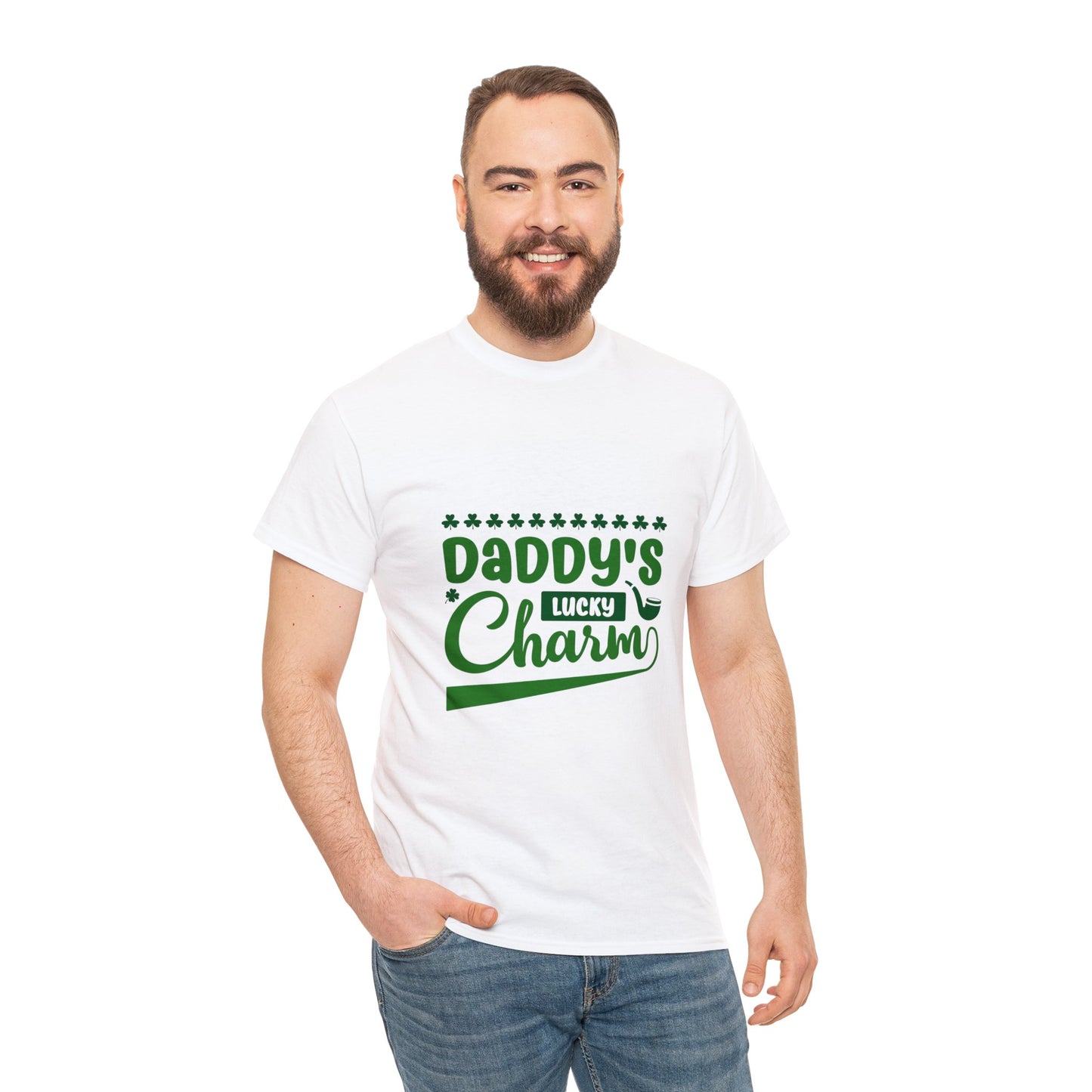 Daddy's Lucky Charm Unisex Heavy Cotton Tee - St Patricks Day Gift | Gift For Boyfriend | Gift For Friend | Saint Patricks Day Shirt | St Paddys Day Shirt