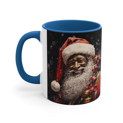 Black Santa Claus Accent Coffee Mug, 11oz