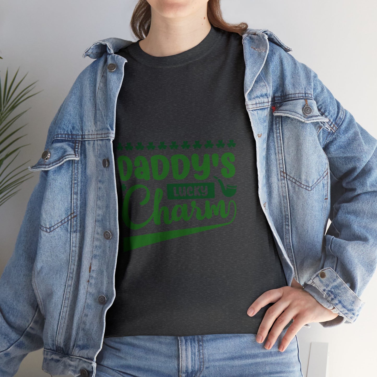 Daddy's Lucky Charm Unisex Heavy Cotton Tee - St Patricks Day Gift | Gift For Boyfriend | Gift For Friend | Saint Patricks Day Shirt | St Paddys Day Shirt