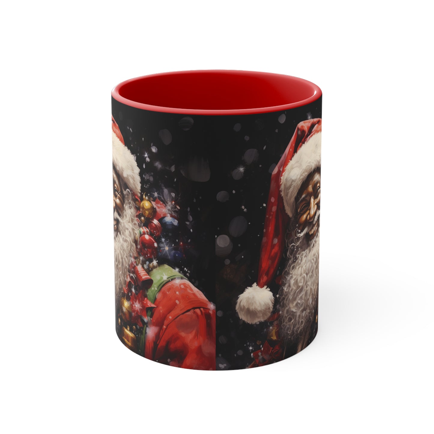 Black Santa Claus Accent Coffee Mug, 11oz