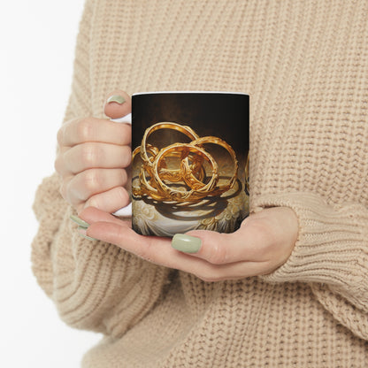 Five Golden Rings Ceramic Mug 11oz