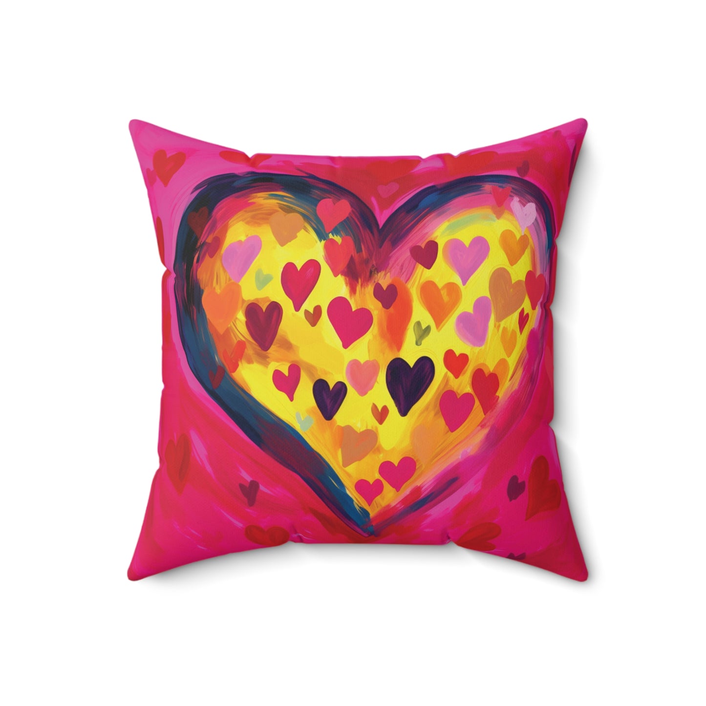 Valentine's Day Heart Faux Suede Square Pillow