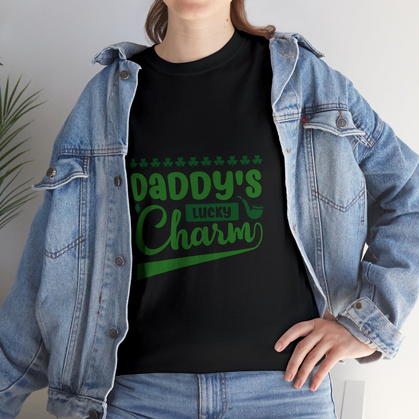 Daddy's Lucky Charm Unisex Heavy Cotton Tee - St Patricks Day Gift | Gift For Boyfriend | Gift For Friend | Saint Patricks Day Shirt | St Paddys Day Shirt