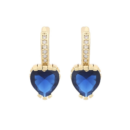 Valentines Day Fashion Heart Shaped Zircon Earrings