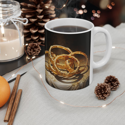 Five Golden Rings Ceramic Mug 11oz