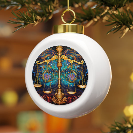 Libra Horoscrope Christmas Ball Ornament