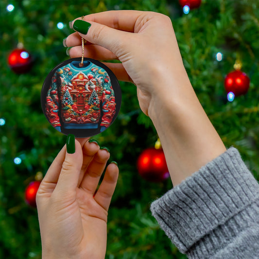 Ugly Christmas Sweater Ceramic Christmas Ornament