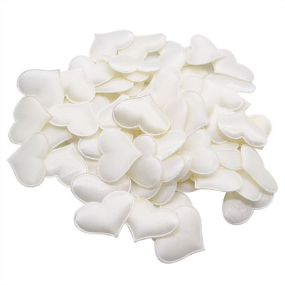 50Pcs 32mm Romantic Sponge Satin Fabric Heart Petals Wedding Confetti Table Bed Heart Petals Wedding Valentine Decoration