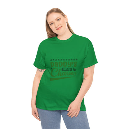 Daddy's Lucky Charm Unisex Heavy Cotton Tee - St Patricks Day Gift | Gift For Boyfriend | Gift For Friend | Saint Patricks Day Shirt | St Paddys Day Shirt