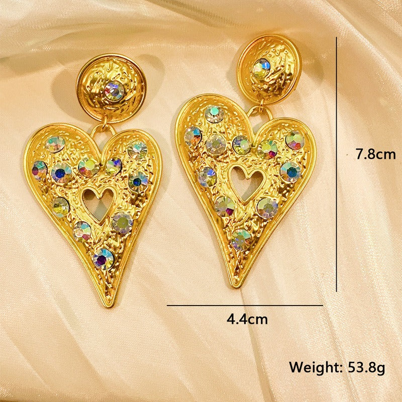 Valentines Days Earrings - High grade metal exaggerated love earrings for women