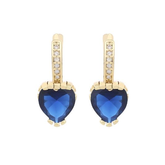 Valentines Day Fashion Heart Shaped Zircon Earrings